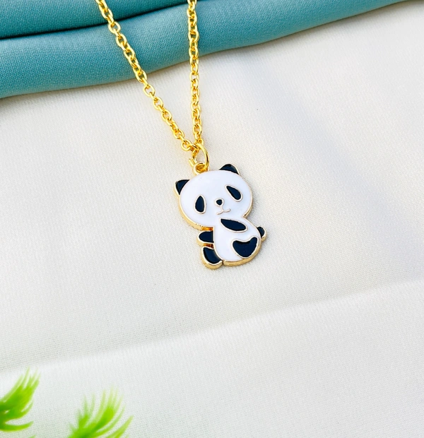 Panda Pendant For Girls And Women With Earrings - Free, Black