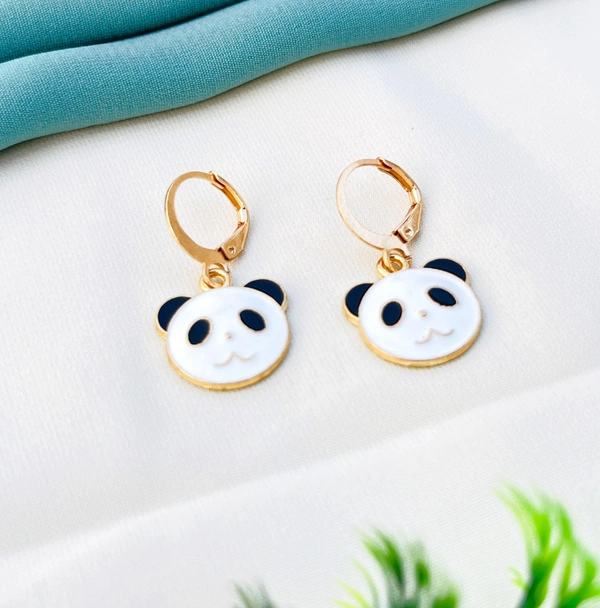 Panda Pendant For Girls And Women With Earrrings - Free, White