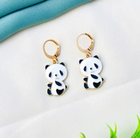 Panda Pendant For Girls And Women With Earrings - Free, Black