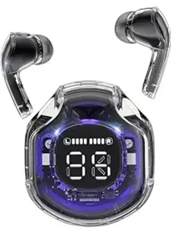 Ultrapods Pro True Wireless Earbuds with Display Transparent Design, Bluetooth 5.3 Water Proof(GREEN). 