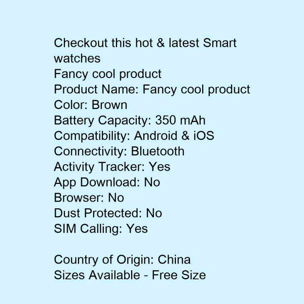 Smart Watch Mobile  - black , free