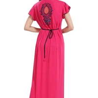 Nightdress Cotton Embroidery Nighty  - Pink, M, L, XL, XXL