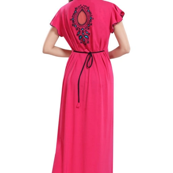 Nightdress Cotton Embroidery Nighty  - Pink, M, L, XL, XXL