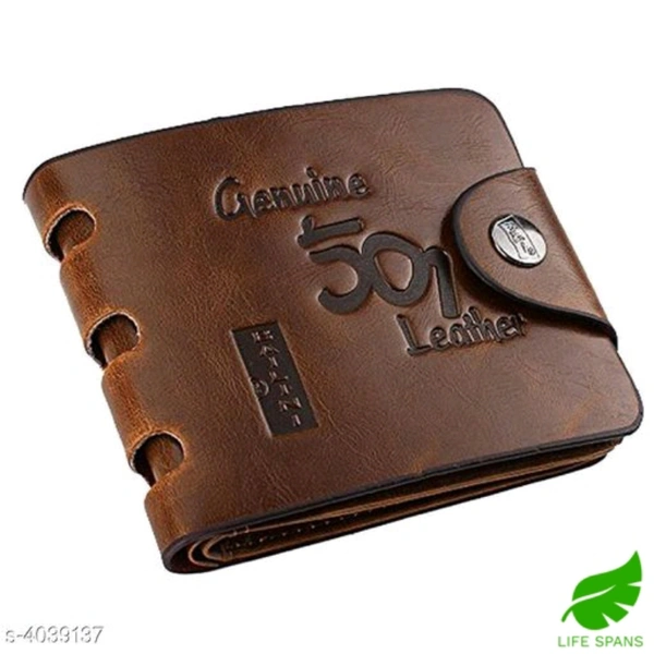 Fashlook Leather Wallet For Men  - brown 