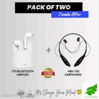 Bluetooth Headphones (pack Of 2) - white / Black , free 