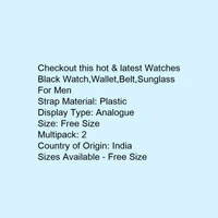 Watch With Belt, Wallet, Sunglasses Free  - black 