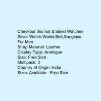 Watch With Belt, Wallet, Sunglasses Free  - brown 