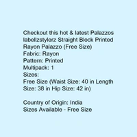 Printed Reyon Plazzo  - White 