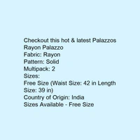 Rayon Plazzo (pack Of 2) - black / Pink 