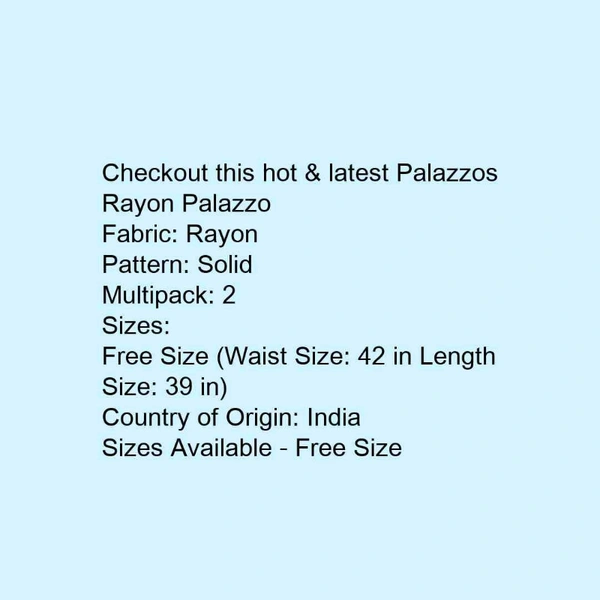 Rayon Plazzo (pack Of 2) - black / Pink 
