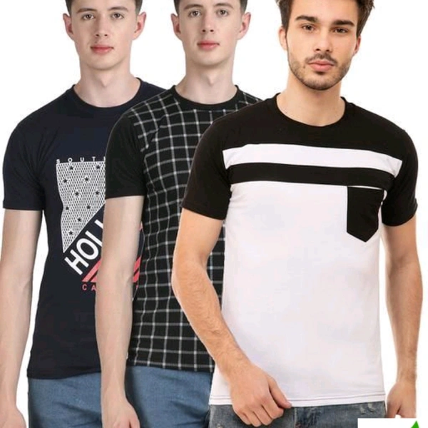 Half Sleeve T-shirt For Men (pack Of 3) - Multi color 
