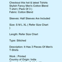 Half Sleeve T-shirt For Men (pack Of 3) - Multi color 