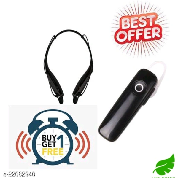 Two Bluetooth Headphones  - black 