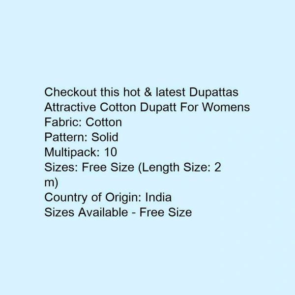 Cotton Dupatta (pack Of 10) - Multi color , 2 mtrs