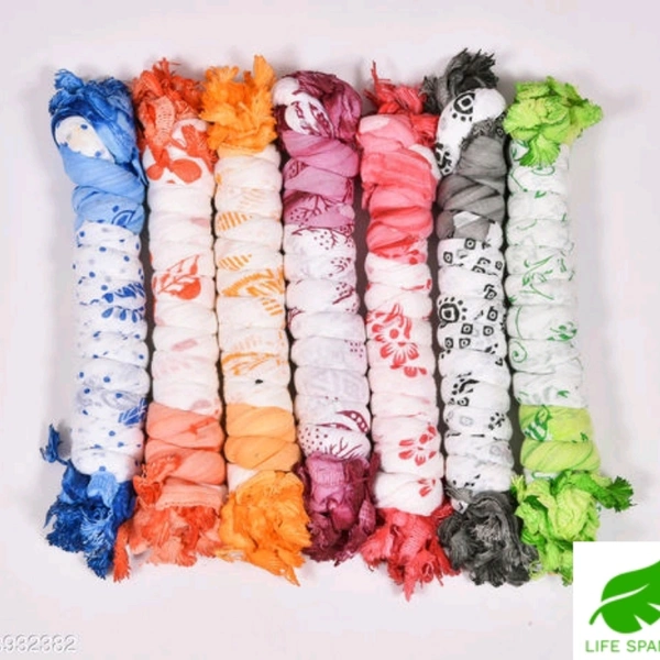 Printed Cotton Dupatta (pack Of 7) - Multi color , 2 Mtrs