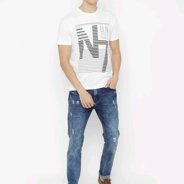 T-shirt For Men  - white , M, L, XL, XXL