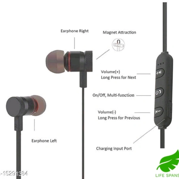 Bluetooth Headphones, Bluetooth Earphone, Bluetooth Wireless  - black 
