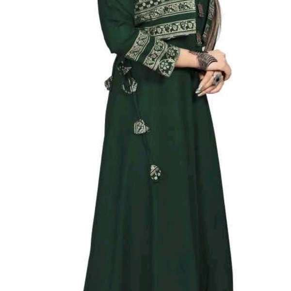 Gown Kurtis For Women  - Green , M, L, XL, XXL