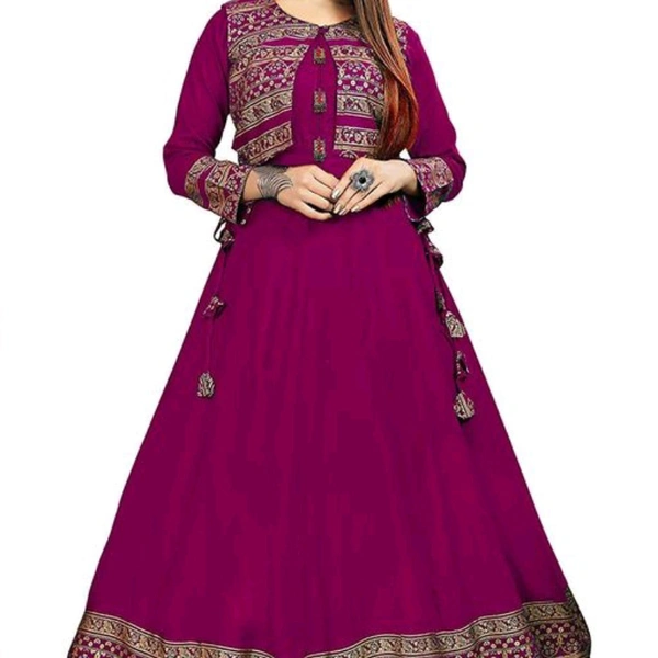 Gown Kurtis For Women ( Reyon)  - meron , M, L, XL, XXL