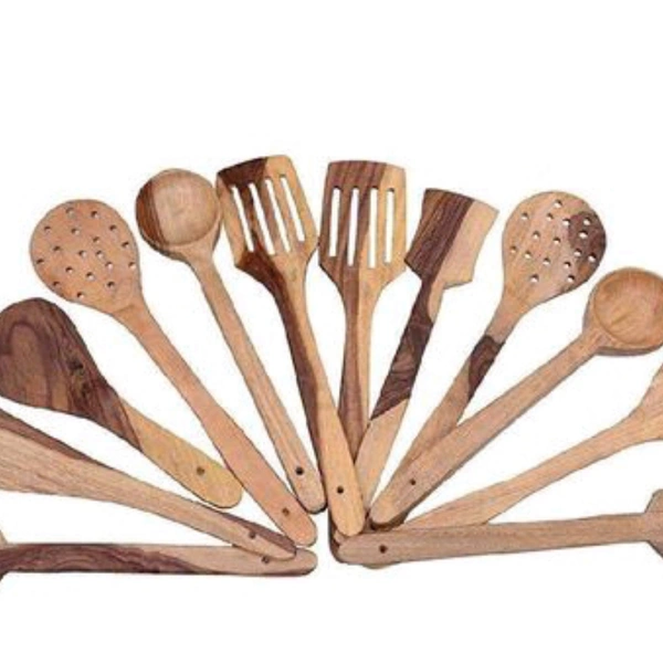 Woodycart Cooking Set Of 12 - brown , 8inch 