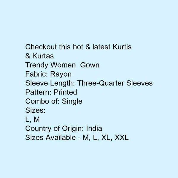 Gown Flower Printed Kurtis For Women  - Grey Flowers printed , M, L, XL, XXL
