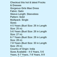 Gown Frocks For Girls  - Multi color , 4 to 9 years 