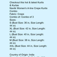 Long Top For Girls (pack Of 3) - Multi color , M, L, XL, XXL