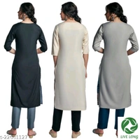 Long Top For Girls (pack Of 3) - Multi color , M, L, XL, XXL