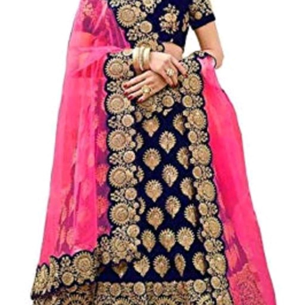 Rehenga For Girls  - embroidery multi color , 8 to 14 years 
