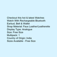 Watch With Bluetooth Earbud, Wallet, Belt Free  - black , free 