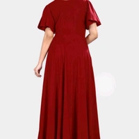 Gown Frocks For Women  - Red , 7 to 14 years 