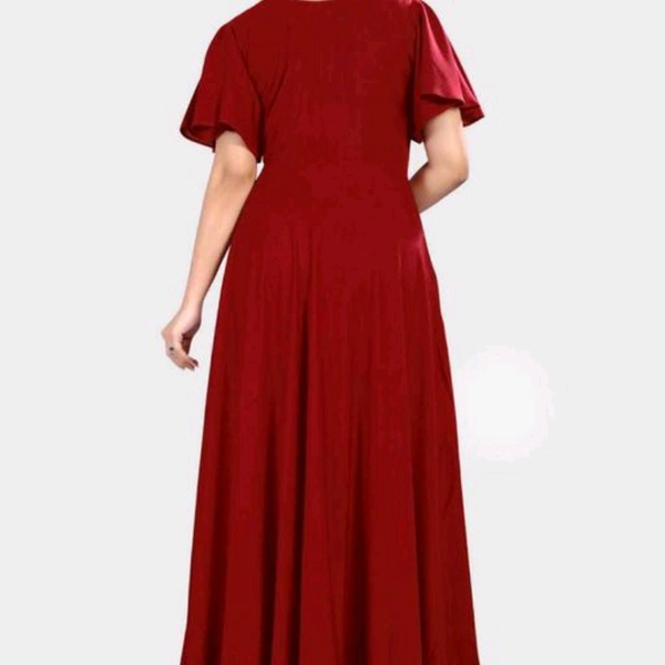 Gown Frocks For Women  - Red , 7 to 14 years 