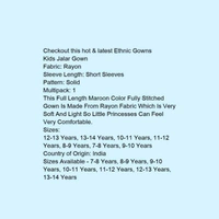 Gown Frocks For Women  - Red , 7 to 14 years 
