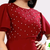 Gown Frocks For Women  - Red , 7 to 14 years 