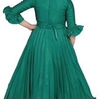 Fancy Kids Grow Frocks  - green , 7 to 14 years 