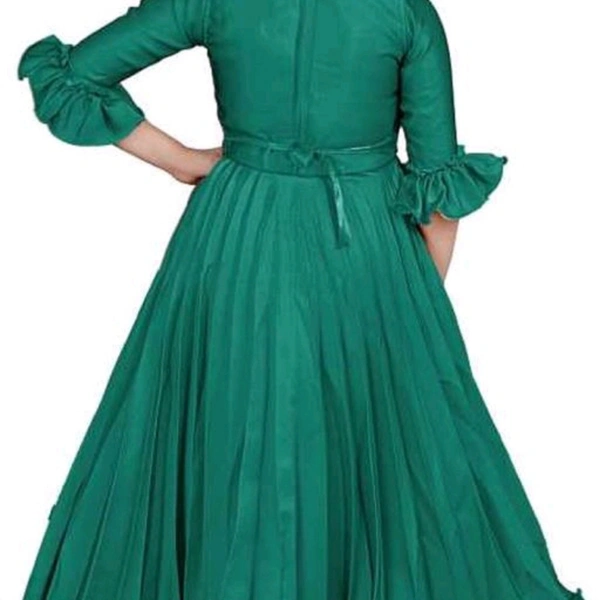 Fancy Kids Grow Frocks  - green , 7 to 14 years 