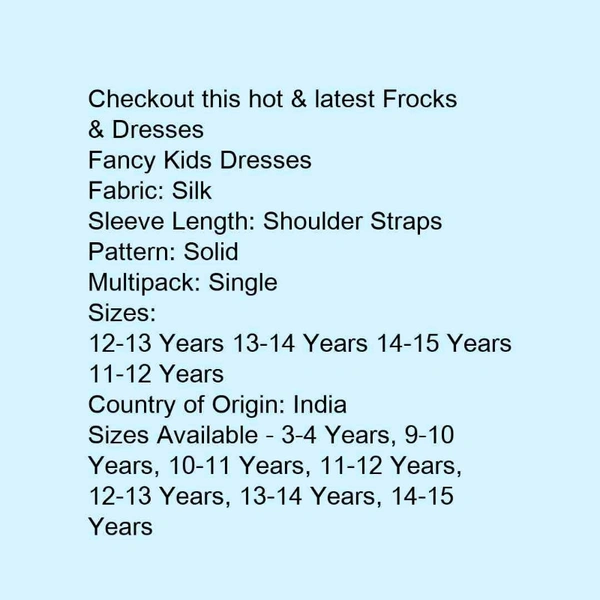 Grown Frocks For Girls  - Multi color , 7-14 years 