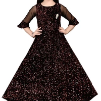 Gown New Designers Frocks For Girls  - black dort , 7-14 years 