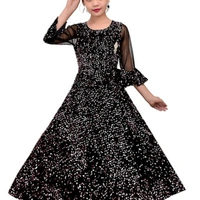 Gown New Designers Frocks For Girls  - black dort , 7-14 years 