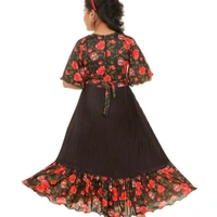 Gown Frocks For Girls  - black / Red printed , 7-14 years 