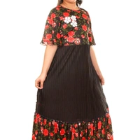 Gown Frocks For Girls  - black / Red printed , 7-14 years 