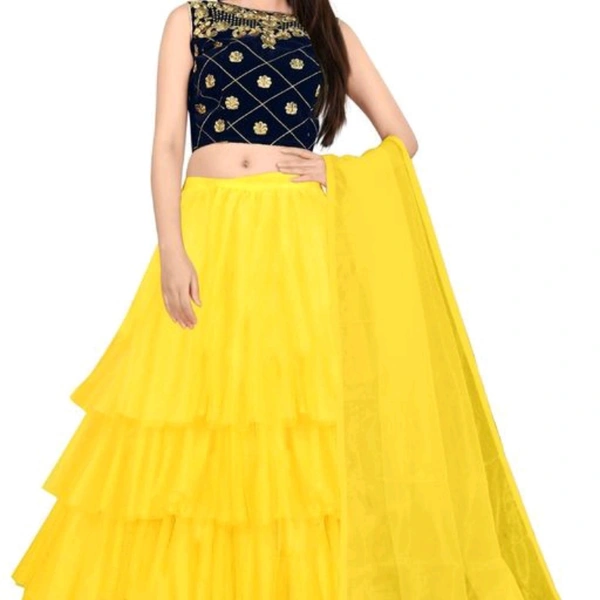 Rehenga For Girls Dress  - black / yellow , 7-14 years 