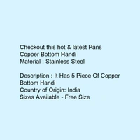 Pans Copper Bottom Handi  - stainless steal , Multi 
