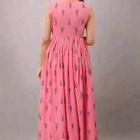 Gown Kurtis For Women (Reyon Printed)  - pink, M, L, XL, XXL