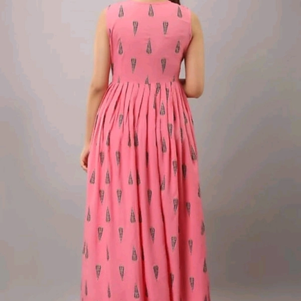Gown Kurtis For Women (Reyon Printed)  - pink, M, L, XL, XXL