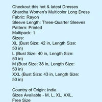 Gown Kurtis For Women (Reyon Printed)  - pink, M, L, XL, XXL