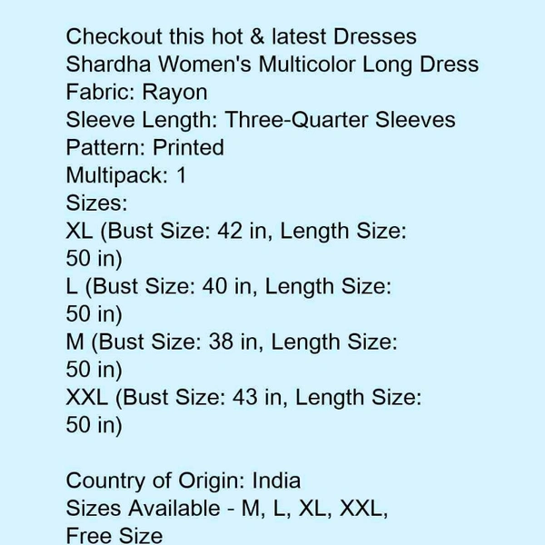 Gown Kurtis For Women (Reyon Printed)  - pink, M, L, XL, XXL
