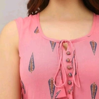 Gown Kurtis For Women (Reyon Printed)  - pink, M, L, XL, XXL