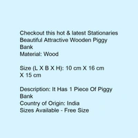 Wood Piggy Bank  - Red , small 