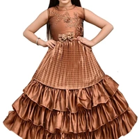 Gowns Frocks For Girls  - grey , 7-14 years 